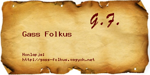 Gass Folkus névjegykártya